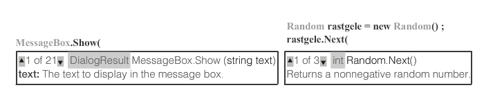 Messagebox sınıfının Show metodu ve  Random sınıfının Next metodu